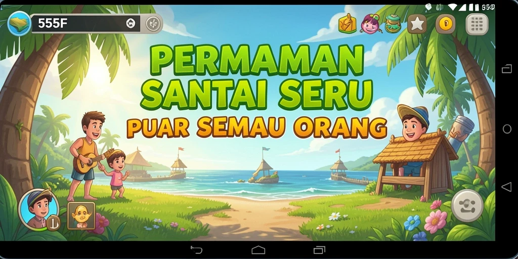 Tampilan aksi seru dalam gameplay 555F yang menarik.