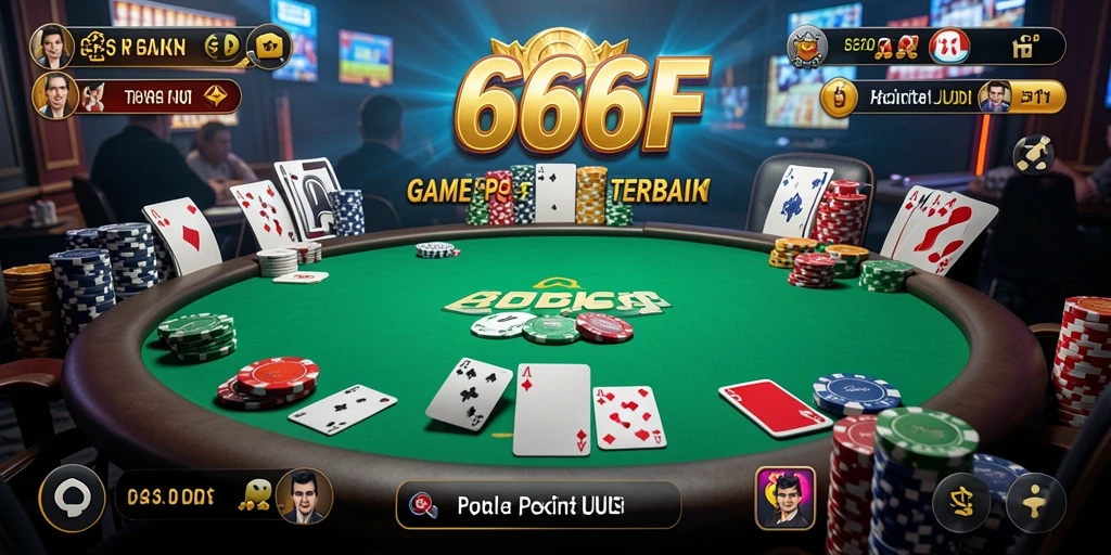 Screenshot permainan Poker 666F dengan grafis menarik.