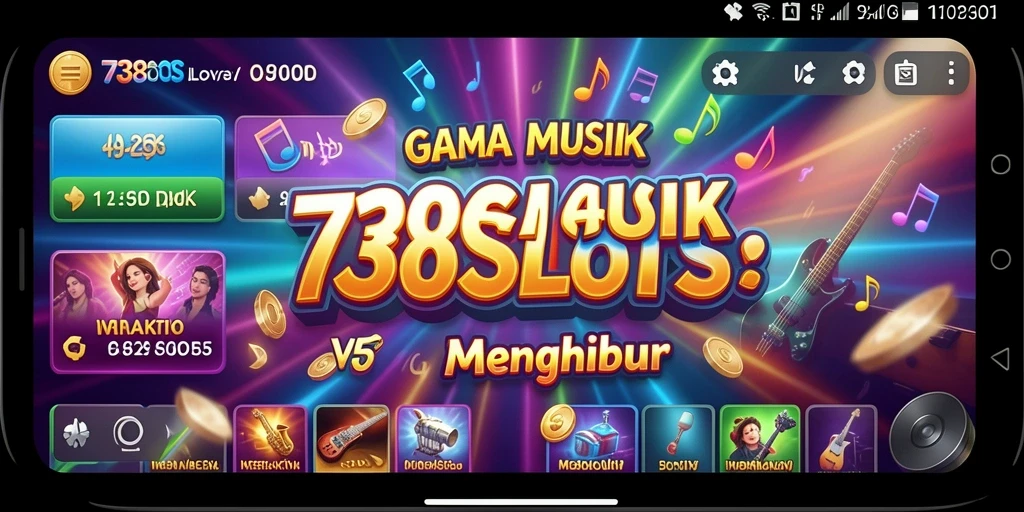 Tampilan gameplay interaktif 738SLOTS yang menampilkan kegembiraan bermain musik.