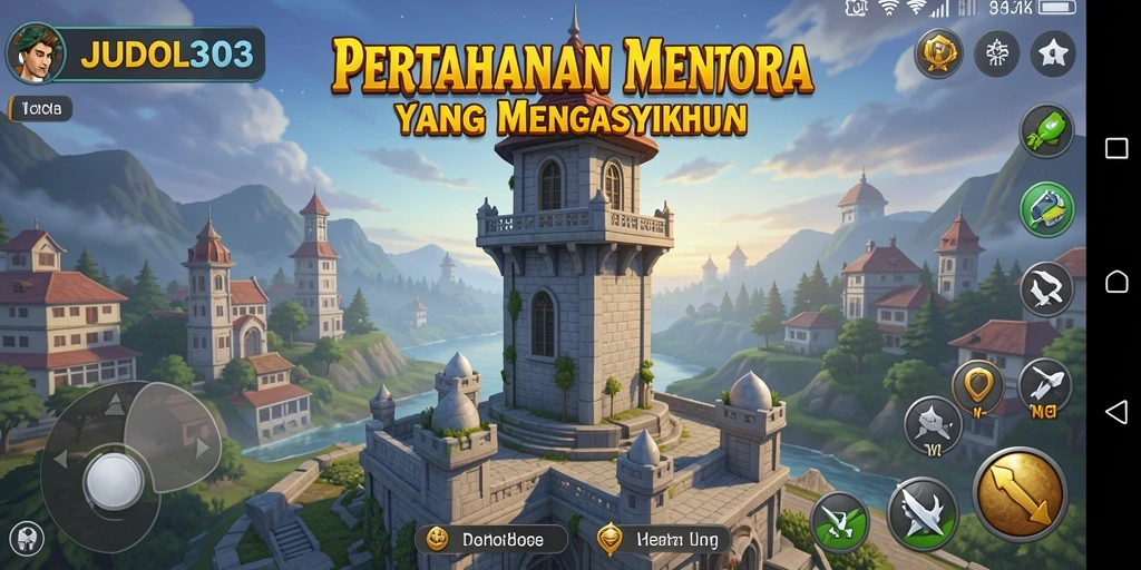Tampilan gameplay menarik dari JUDOL303 dengan berbagai tower dan musuh.