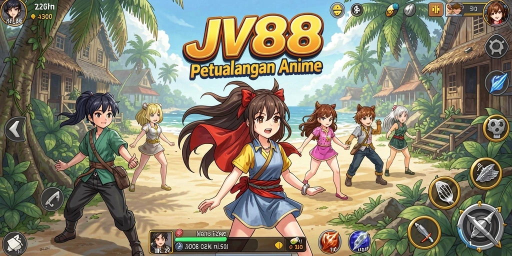 Tampilan gameplay <strong>JV88</strong> dengan karakter anime yang mengagumkan.