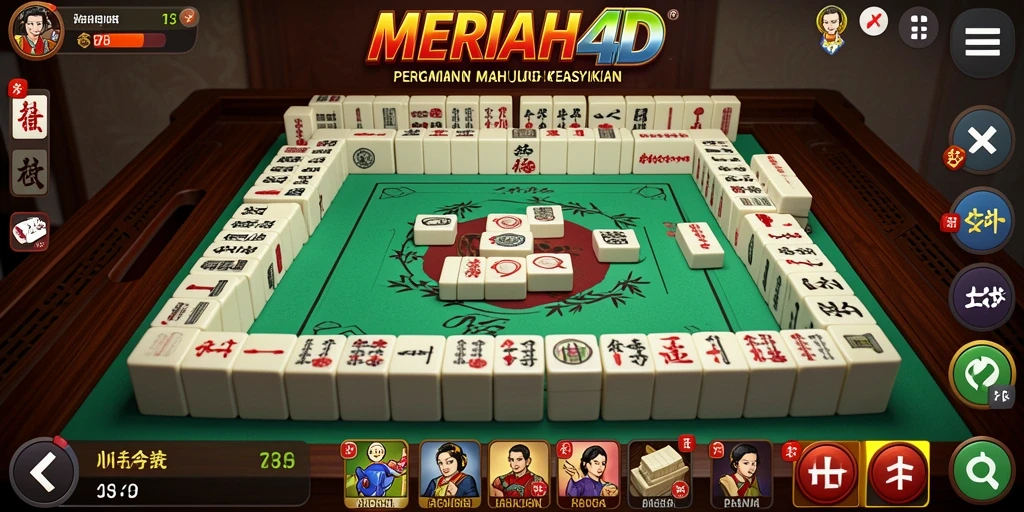 Screenshot utama MERIAH4D menampilkan gameplay Mahjong yang seru dan menantang.
