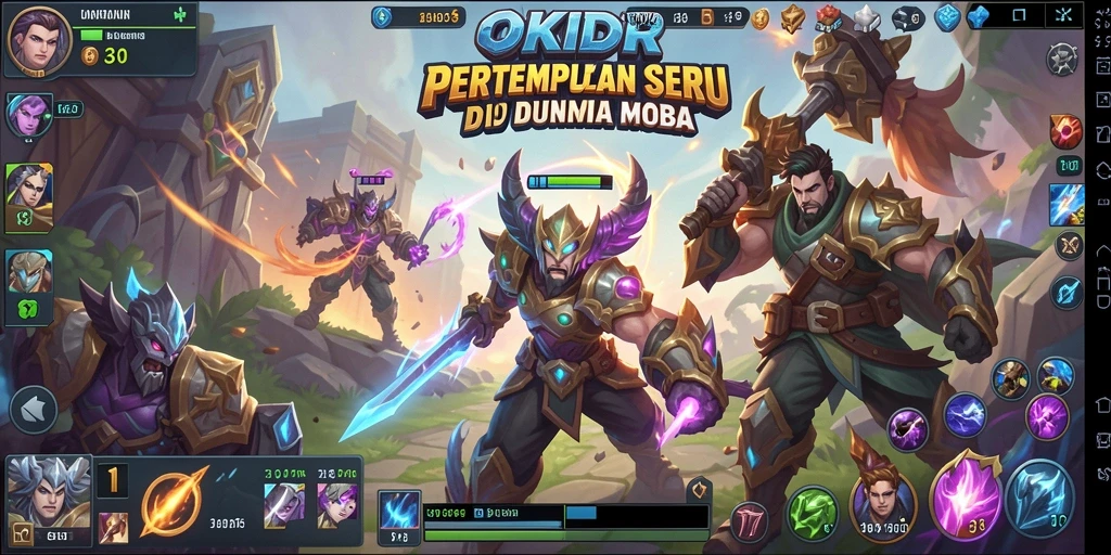 Tampilan gameplay MOBA yang mendebarkan di OKIDR.