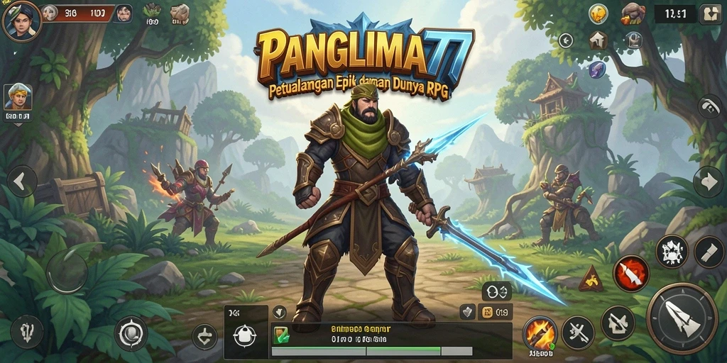 Tampilan gameplay seru dari RPG PANGLIMA77 yang penuh aksi.