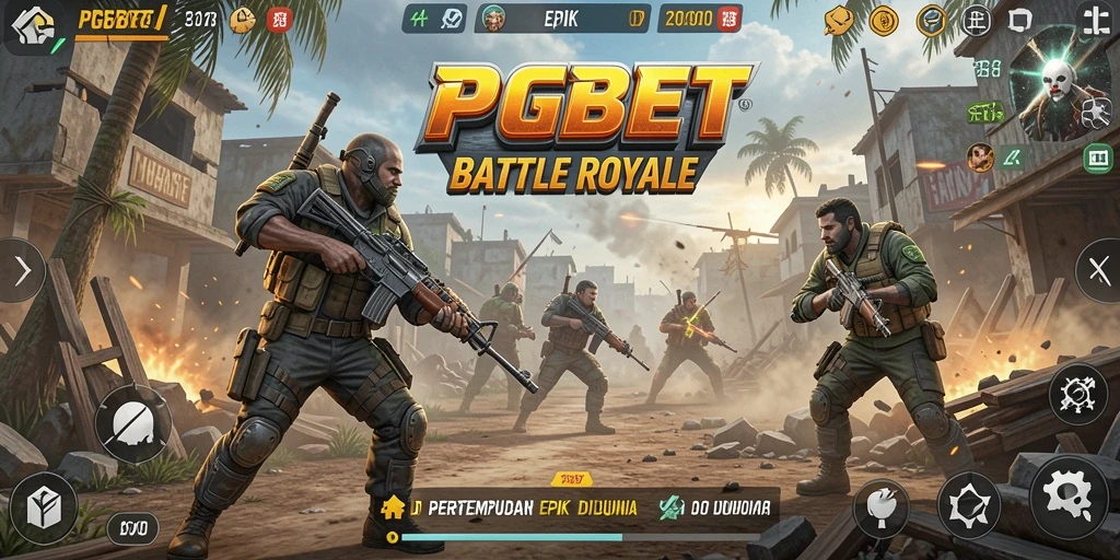 Gameplay PGBET dengan aksi menegangkan di arena Battle Royale.