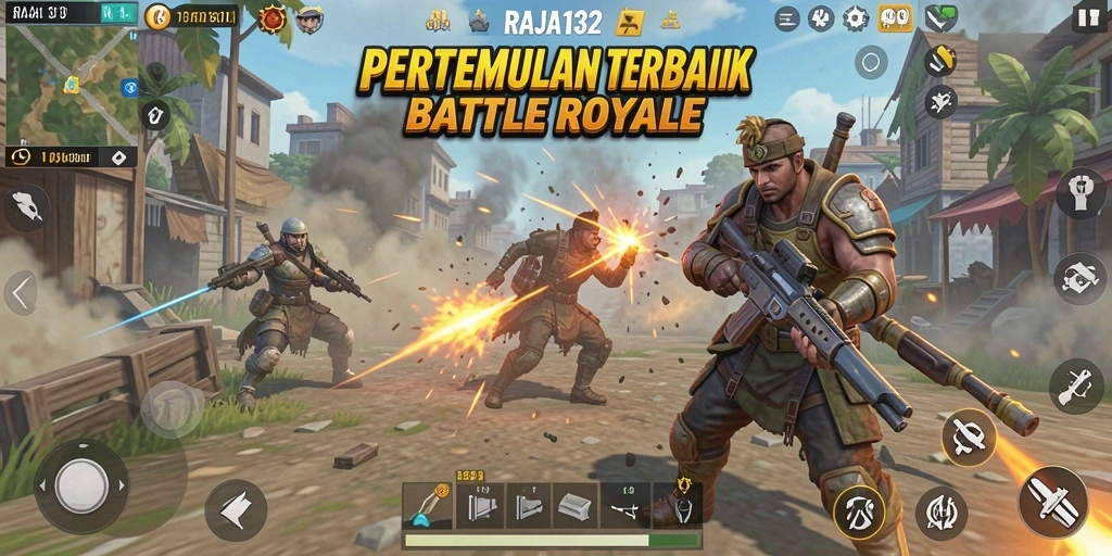 Screenshot gameplay RAJA132 yang menggambarkan aksi pertempuran seru.