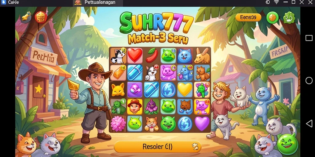 Gameplay seru Suhu777 dengan tantangan Match-3 yang menarik.